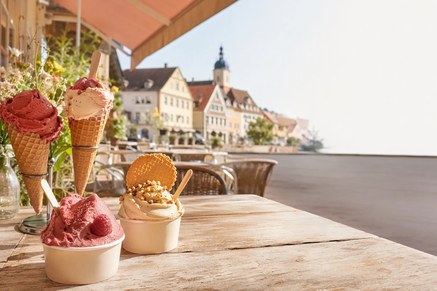 Redaktionelles Symbolbild: Eisdiele: handwerkliches Eis erkennen